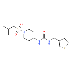 ChemSpider 2D Image | 1-[1-(Isobutylsulfonyl)-4-piperidinyl]-3-(tetrahydro-3-thiophenylmethyl)urea | C15H29N3O3S2