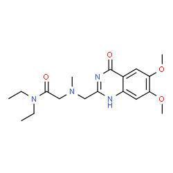 ChemSpider 2D Image | N~2~-[(6,7-Dimethoxy-4-oxo-1,4-dihydro-2-quinazolinyl)methyl]-N,N-diethyl-N~2~-methylglycinamide | C18H26N4O4