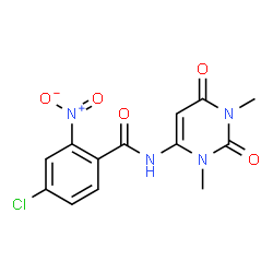 ChemSpider 2D Image | 4-Chloro-N-(1,3-dimethyl-2,6-dioxo-1,2,3,6-tetrahydro-4-pyrimidinyl)-2-nitrobenzamide | C13H11ClN4O5