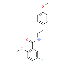 ChemSpider 2D Image | 5-Chloro-2-methoxy-N-[2-(4-methoxyphenyl)ethyl]benzamide | C17H18ClNO3