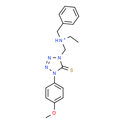 ChemSpider 2D Image | N-Benzyl-N-{[4-(4-methoxyphenyl)-5-thioxo-4,5-dihydro-1H-tetrazol-1-yl]methyl}ethanaminium | C18H22N5OS