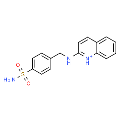 ChemSpider 2D Image | 2-[(4-Sulfamoylbenzyl)amino]quinolinium | C16H16N3O2S