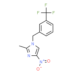 ChemSpider 2D Image | 2-Methyl-4-nitro-1-[3-(trifluoromethyl)benzyl]-1H-imidazole | C12H10F3N3O2
