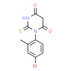 ChemSpider 2D Image | 1-(4-Bromo-2-methylphenyl)-2-thioxodihydro-4,6(1H,5H)-pyrimidinedione | C11H9BrN2O2S