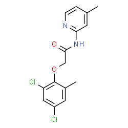 ChemSpider 2D Image | 2-(2,4-Dichloro-6-methylphenoxy)-N-(4-methyl-2-pyridinyl)acetamide | C15H14Cl2N2O2