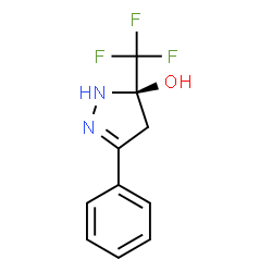 ChemSpider 2D Image | (5R)-3-Phenyl-5-(trifluoromethyl)-4,5-dihydro-1H-pyrazol-5-ol | C10H9F3N2O