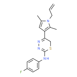 ChemSpider 2D Image | 5-(1-Allyl-2,5-dimethyl-1H-pyrrol-3-yl)-N-(4-fluorophenyl)-6H-1,3,4-thiadiazin-2-amine | C18H19FN4S