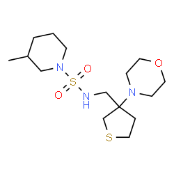 ChemSpider 2D Image | 3-Methyl-N-{[3-(4-morpholinyl)tetrahydro-3-thiophenyl]methyl}-1-piperidinesulfonamide | C15H29N3O3S2
