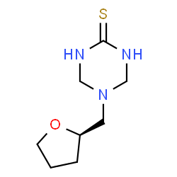 ChemSpider 2D Image | 5-[(2R)-Tetrahydro-2-furanylmethyl]-1,3,5-triazinane-2-thione | C8H15N3OS