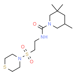 ChemSpider 2D Image | 3,3,5-Trimethyl-N-[2-(4-thiomorpholinylsulfonyl)ethyl]-1-piperidinecarboxamide | C15H29N3O3S2