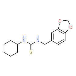 ChemSpider 2D Image | 1-(1,3-Benzodioxol-5-ylmethyl)-3-cyclohexylthiourea | C15H20N2O2S