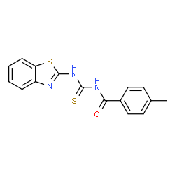 ChemSpider 2D Image | N-(1,3-Benzothiazol-2-ylcarbamothioyl)-4-methylbenzamide | C16H13N3OS2