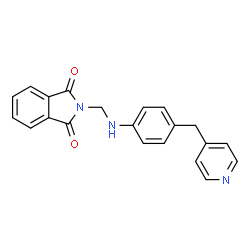 ChemSpider 2D Image | 2-[(4-Pyridin-4-ylmethyl-phenylamino)-methyl]-isoindole-1,3-dione | C21H17N3O2