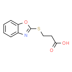 ChemSpider 2D Image | 3-(benzo[d]oxazol-2-ylthio)propanoic acid | C10H9NO3S