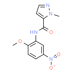 ChemSpider 2D Image | N-(2-Methoxy-5-nitrophenyl)-1-methyl-1H-pyrazole-5-carboxamide | C12H12N4O4