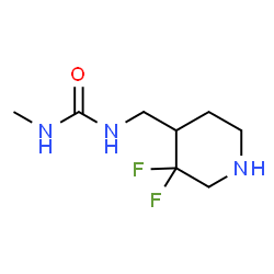 ChemSpider 2D Image | 1-[(3,3-Difluoro-4-piperidinyl)methyl]-3-methylurea | C8H15F2N3O