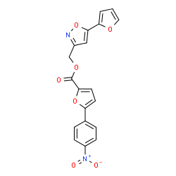 ChemSpider 2D Image | [5-(2-Furyl)-1,2-oxazol-3-yl]methyl 5-(4-nitrophenyl)-2-furoate | C19H12N2O7