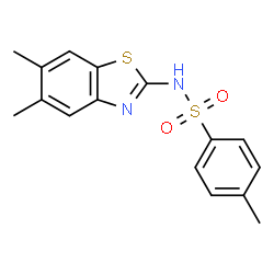 ChemSpider 2D Image | N-(5,6-Dimethyl-1,3-benzothiazol-2-yl)-4-methylbenzenesulfonamide | C16H16N2O2S2