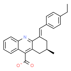 ChemSpider 2D Image | (2R,4E)-4-(4-Ethylbenzylidene)-2-methyl-1,2,3,4-tetrahydro-9-acridinecarboxylate | C24H22NO2
