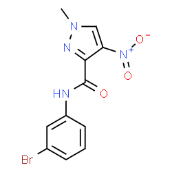 ChemSpider 2D Image | N-(3-Bromophenyl)-1-methyl-4-nitro-1H-pyrazole-3-carboxamide | C11H9BrN4O3