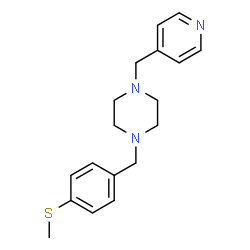 ChemSpider 2D Image | 1-(4-Methylsulfanyl-benzyl)-4-pyridin-4-ylmethyl-piperazine | C18H23N3S