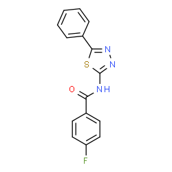ChemSpider 2D Image | 4-Fluoro-N-(5-phenyl-1,3,4-thiadiazol-2-yl)benzamide | C15H10FN3OS