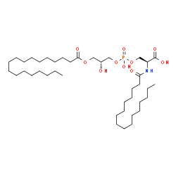 ChemSpider 2D Image | O-{Hydroxy[(2R)-2-hydroxy-3-(stearoyloxy)propoxy]phosphoryl}-N-palmitoyl-L-serine | C40H78NO10P