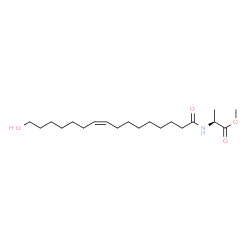 ChemSpider 2D Image | Methyl N-[(9Z)-16-hydroxy-9-hexadecenoyl]-L-alaninate | C20H37NO4