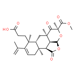 ChemSpider 2D Image | 3-[(2aS,4S,5aR,6aR,7S,10aS,10bR,10cS)-8-Isopropenyl-4-(methoxycarbonyl)-4,5a,7,10a-tetramethyl-1,5-dioxo-1,2a,4,5,5a,6,6a,7,10,10a,10b,10c-dodecahydrobenzo[g]furo[4,3,2-ij]isochromen-7-yl]propanoic ac
id | C26H34O8