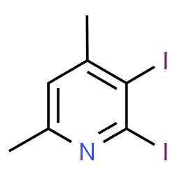 ChemSpider 2D Image | 2,3-Diiodo-4,6-dimethylpyridine | C7H7I2N