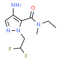 ChemSpider 2D Image | 4-Amino-1-(2,2-difluoroethyl)-N-ethyl-N-methyl-1H-pyrazole-5-carboxamide | C9H14F2N4O
