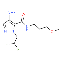 ChemSpider 2D Image | 4-Amino-1-(2,2-difluoroethyl)-N-(3-methoxypropyl)-1H-pyrazole-5-carboxamide | C10H16F2N4O2