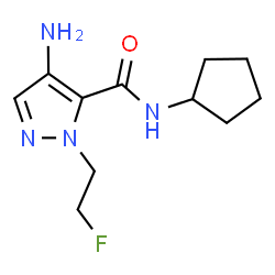 ChemSpider 2D Image | 4-Amino-N-cyclopentyl-1-(2-fluoroethyl)-1H-pyrazole-5-carboxamide | C11H17FN4O