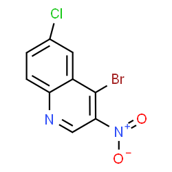 ChemSpider 2D Image | 4-Bromo-6-chloro-3-nitroquinoline | C9H4BrClN2O2