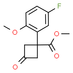 ChemSpider 2D Image | Methyl 1-(5-fluoro-2-methoxyphenyl)-3-oxocyclobutanecarboxylate | C13H13FO4