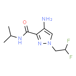 ChemSpider 2D Image | 4-Amino-1-(2,2-difluoroethyl)-N-isopropyl-1H-pyrazole-3-carboxamide | C9H14F2N4O