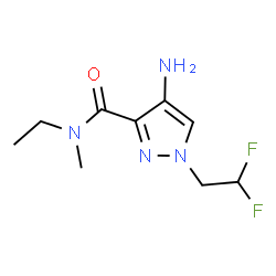 ChemSpider 2D Image | 4-Amino-1-(2,2-difluoroethyl)-N-ethyl-N-methyl-1H-pyrazole-3-carboxamide | C9H14F2N4O