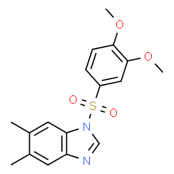 ChemSpider 2D Image | 1-[(3,4-Dimethoxyphenyl)sulfonyl]-5,6-dimethyl-1H-benzimidazole | C17H18N2O4S