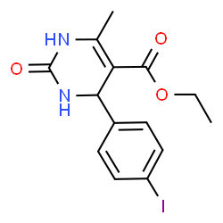ChemSpider 2D Image | Ethyl 4-(4-iodophenyl)-6-methyl-2-oxo-1,2,3,4-tetrahydro-5-pyrimidinecarboxylate | C14H15IN2O3