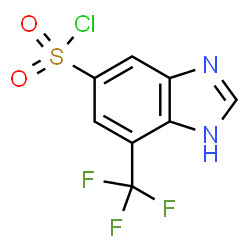 ChemSpider 2D Image | 7-(Trifluoromethyl)-1H-benzimidazole-5-sulfonyl chloride | C8H4ClF3N2O2S