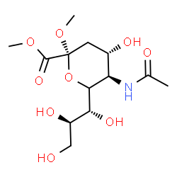 ChemSpider 2D Image | Dimethyl 5-acetamido-3,5-dideoxy-6-[(1R,2R)-1,2,3-trihydroxypropyl]-beta-L-threo-hex-2-ulopyranosidonate | C13H23NO9