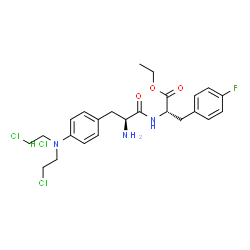 ChemSpider 2D Image | Ethyl 4-[bis(2-chloroethyl)amino]-L-phenylalanyl-4-fluoro-L-phenylalaninate hydrochloride (1:1) | C24H31Cl3FN3O3
