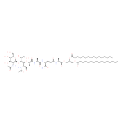 ChemSpider 2D Image | (2R)-2,3-Bis(palmitoyloxy)propyl (4R,5R,7R,10S,13R,18S)-5-[(1R,2R)-1-{[(2S,3R,4R,5S,6R)-3-acetamido-4,5-dihydroxy-6-(hydroxymethyl)tetrahydro-2H-pyran-2-yl]oxy}-2,3-dihydroxypropyl]-13-carbamoyl-4-for
myl-7,10,18-trimethyl-2,8,11,16-tetraoxo-6-oxa-3,9,12,17-tetraazanonadecan-19-oate (non-preferred name) | C65H116N6O21