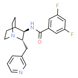 ChemSpider 2D Image | 3,5-Difluoro-N-[(2S,3R)-2-(3-pyridinylmethyl)-1-azabicyclo[2.2.2]oct-3-yl]benzamide | C20H21F2N3O
