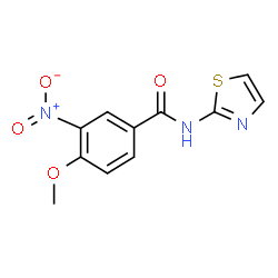 ChemSpider 2D Image | 4-Methoxy-3-nitro-N-(1,3-thiazol-2-yl)benzamide | C11H9N3O4S