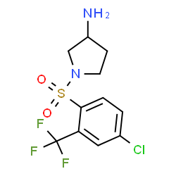 ChemSpider 2D Image | 1-{[4-Chloro-2-(trifluoromethyl)phenyl]sulfonyl}-3-pyrrolidinamine | C11H12ClF3N2O2S
