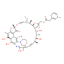 ChemSpider 2D Image | 2-{[(1R,7S,9Z,11S,12R,13S,14R,15R,16R,17S,18S,19Z,21Z,23E)-2,15,17,23,27,29-Hexahydroxy-11-methoxy-3,7,12,14,16,18,22-heptamethyl-26-(4-morpholinyl)-6-oxo-8,30-dioxa-24-azatetracyclo[23.3.1.1~4,7~.0~5
,28~]triaconta-2,4,9,19,21,23,25(29),26-octaen-13-yl]oxy}-2-oxoethyl (1-methyl-1,4-dihydro-3-pyridinyl)acetate | C49H65N3O15