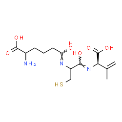 ChemSpider 2D Image | (6Z)-6-{[(1Z)-1-{[(1R)-1-Carboxy-2-methyl-2-propen-1-yl]imino}-1-hydroxy-3-sulfanyl-2-propanyl]imino}-6-hydroxynorleucine | C14H23N3O6S