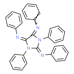 ChemSpider 2D Image | (4E,5E)-N,N',N'',1,3-Pentaphenyl-2,4,5-imidazolidinetriimine | C33H25N5