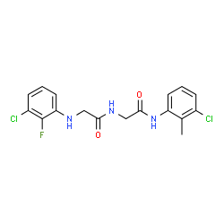 ChemSpider 2D Image | N-(3-Chloro-2-fluorophenyl)glycyl-N-(3-chloro-2-methylphenyl)glycinamide | C17H16Cl2FN3O2